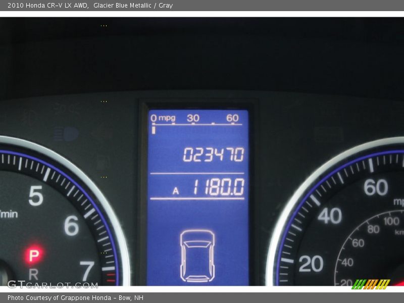 Glacier Blue Metallic / Gray 2010 Honda CR-V LX AWD