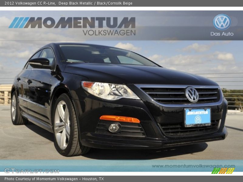 Deep Black Metallic / Black/Cornsilk Beige 2012 Volkswagen CC R-Line