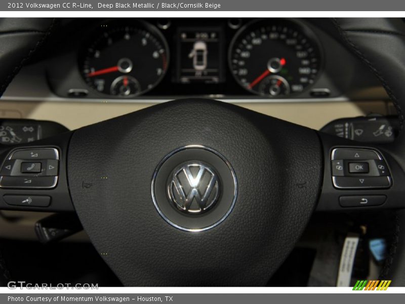 Deep Black Metallic / Black/Cornsilk Beige 2012 Volkswagen CC R-Line