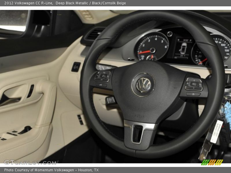 Deep Black Metallic / Black/Cornsilk Beige 2012 Volkswagen CC R-Line