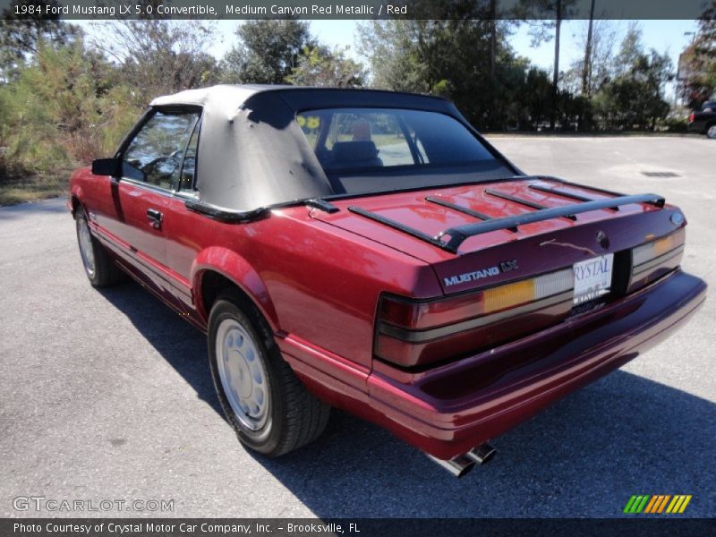 Medium Canyon Red Metallic / Red 1984 Ford Mustang LX 5.0 Convertible