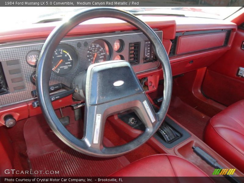 Medium Canyon Red Metallic / Red 1984 Ford Mustang LX 5.0 Convertible