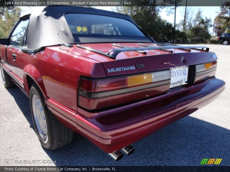 Medium Canyon Red Metallic / Red 1984 Ford Mustang LX 5.0 Convertible