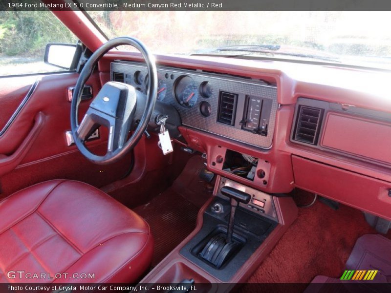 Medium Canyon Red Metallic / Red 1984 Ford Mustang LX 5.0 Convertible