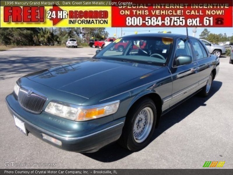 Dark Green Satin Metallic / Light Graphite 1996 Mercury Grand Marquis LS