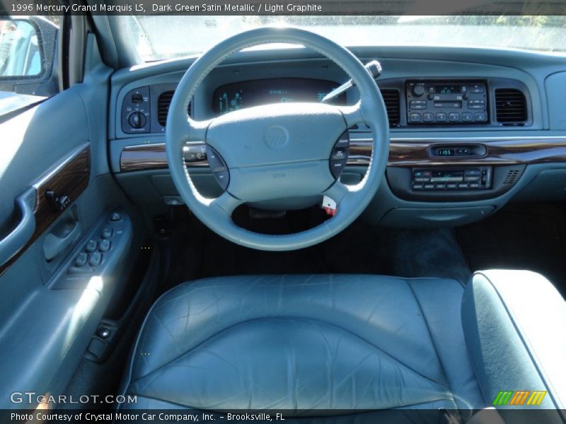 Dark Green Satin Metallic / Light Graphite 1996 Mercury Grand Marquis LS