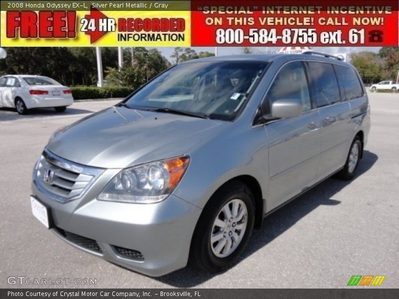 Silver Pearl Metallic / Gray 2008 Honda Odyssey EX-L