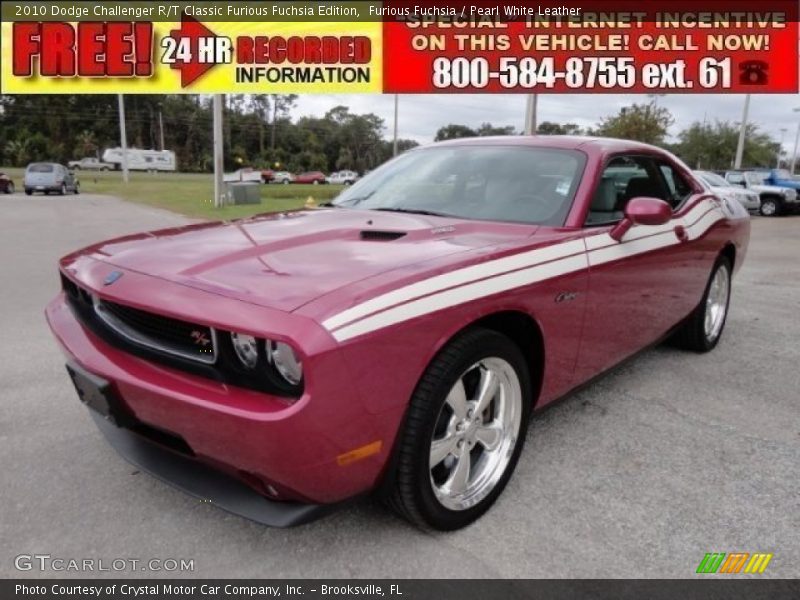Furious Fuchsia / Pearl White Leather 2010 Dodge Challenger R/T Classic Furious Fuchsia Edition