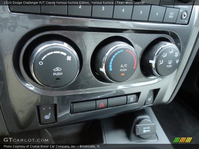 Controls of 2010 Challenger R/T Classic Furious Fuchsia Edition