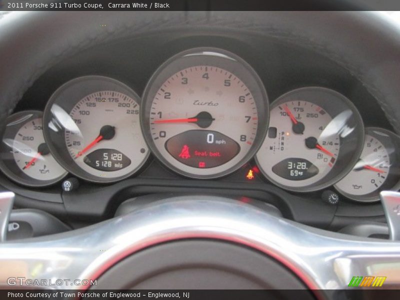 Carrara White / Black 2011 Porsche 911 Turbo Coupe