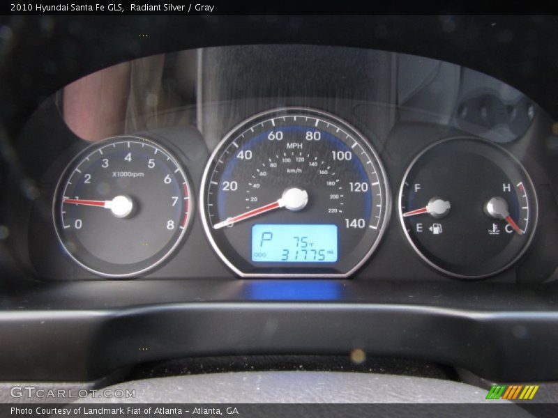 Radiant Silver / Gray 2010 Hyundai Santa Fe GLS