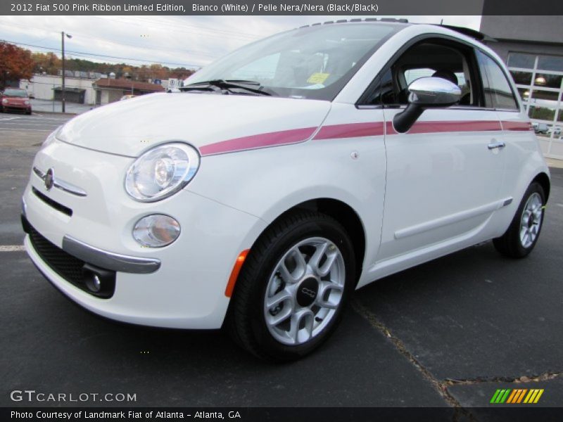 Bianco (White) / Pelle Nera/Nera (Black/Black) 2012 Fiat 500 Pink Ribbon Limited Edition