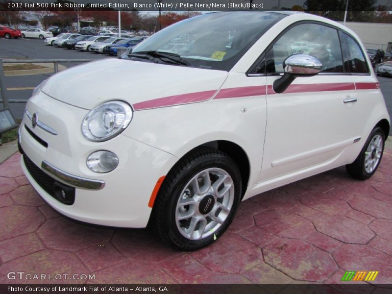 Bianco (White) / Pelle Nera/Nera (Black/Black) 2012 Fiat 500 Pink Ribbon Limited Edition