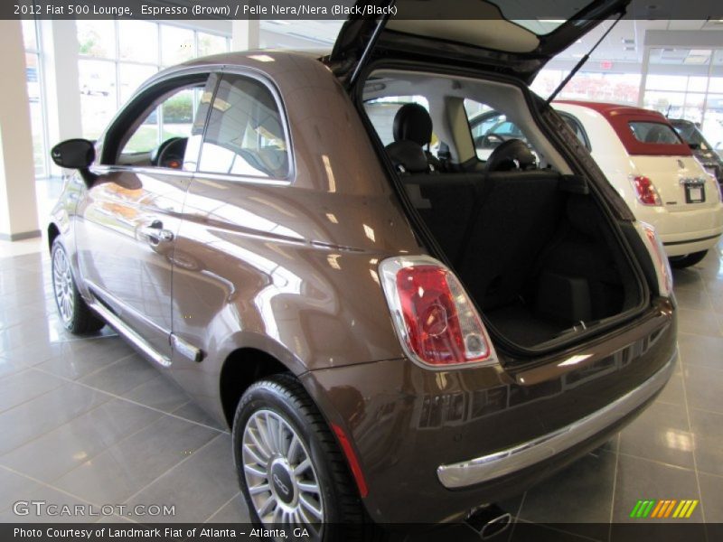 Espresso (Brown) / Pelle Nera/Nera (Black/Black) 2012 Fiat 500 Lounge