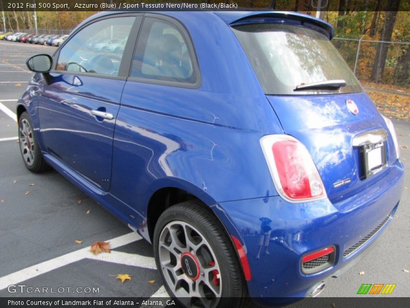 Azzurro (Blue) / Sport Tessuto Nero/Nero (Black/Black) 2012 Fiat 500 Sport