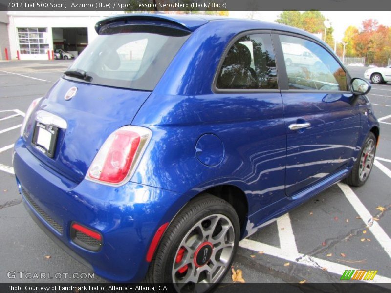 Azzurro (Blue) / Sport Tessuto Nero/Nero (Black/Black) 2012 Fiat 500 Sport