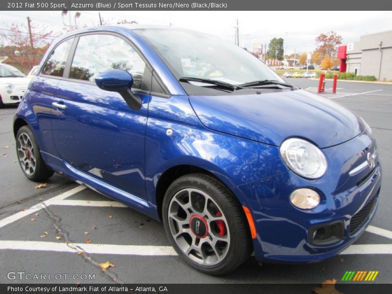 Azzurro (Blue) / Sport Tessuto Nero/Nero (Black/Black) 2012 Fiat 500 Sport