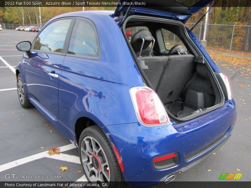 Azzurro (Blue) / Sport Tessuto Nero/Nero (Black/Black) 2012 Fiat 500 Sport