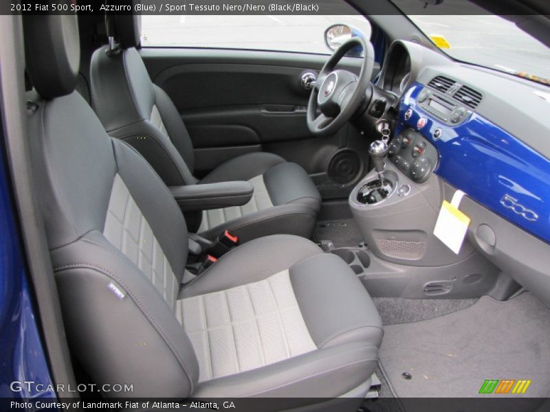 Azzurro (Blue) / Sport Tessuto Nero/Nero (Black/Black) 2012 Fiat 500 Sport