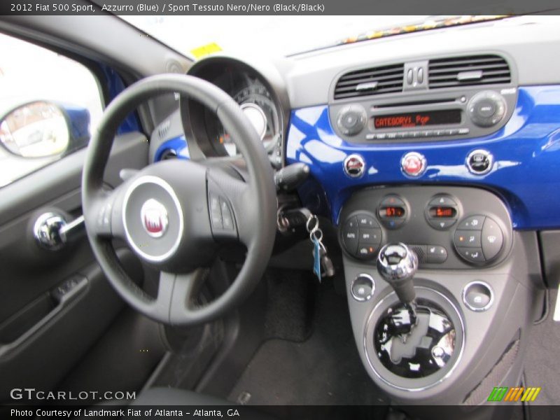 Azzurro (Blue) / Sport Tessuto Nero/Nero (Black/Black) 2012 Fiat 500 Sport