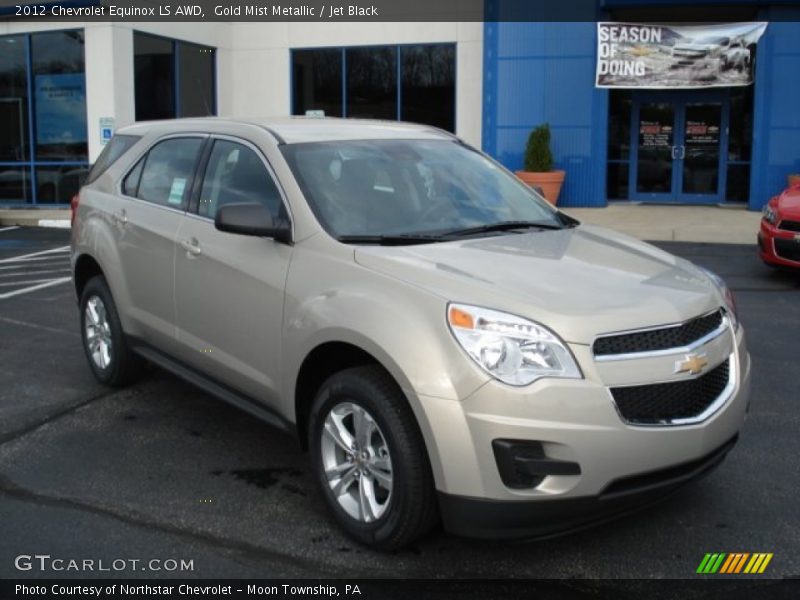 Gold Mist Metallic / Jet Black 2012 Chevrolet Equinox LS AWD