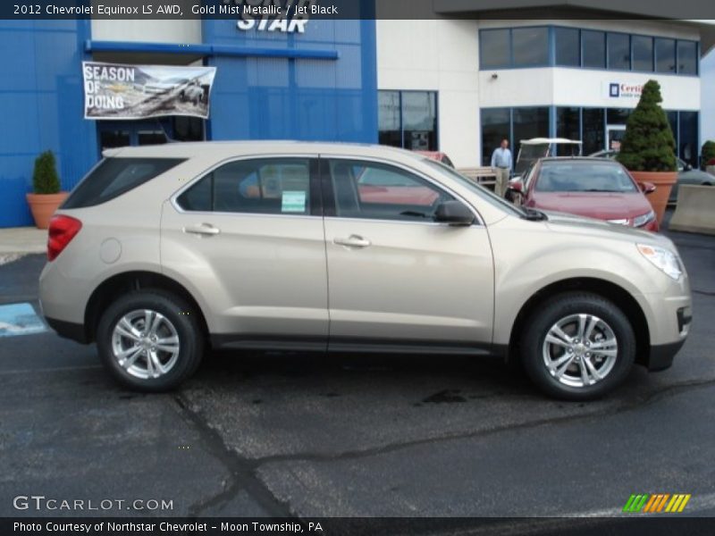 Gold Mist Metallic / Jet Black 2012 Chevrolet Equinox LS AWD