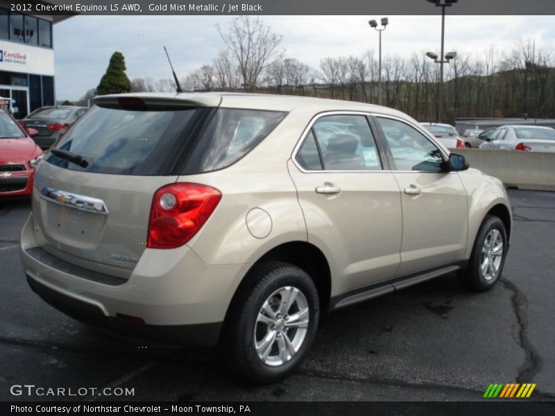 Gold Mist Metallic / Jet Black 2012 Chevrolet Equinox LS AWD