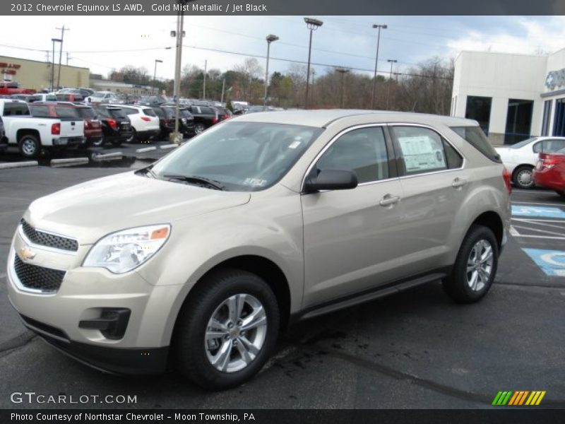 Gold Mist Metallic / Jet Black 2012 Chevrolet Equinox LS AWD