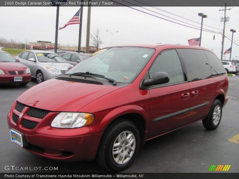 Inferno Red Tinted Pearl / Taupe 2003 Dodge Caravan Sport
