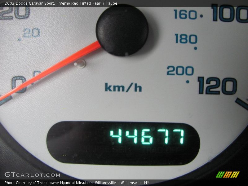 Inferno Red Tinted Pearl / Taupe 2003 Dodge Caravan Sport