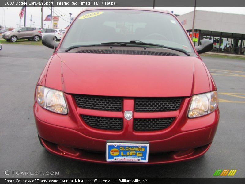 Inferno Red Tinted Pearl / Taupe 2003 Dodge Caravan Sport
