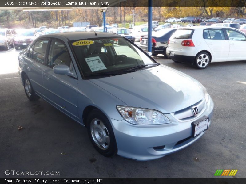 Eternal Blue Pearl / Gray 2005 Honda Civic Hybrid Sedan