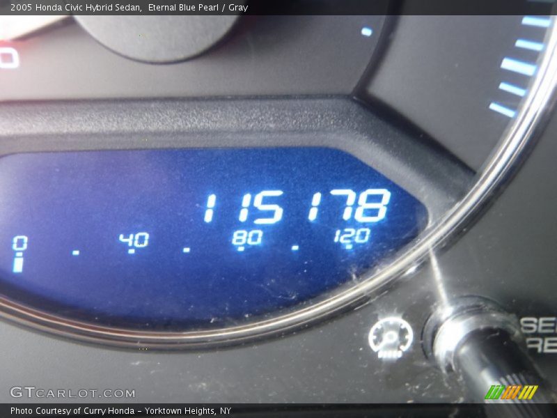 Eternal Blue Pearl / Gray 2005 Honda Civic Hybrid Sedan