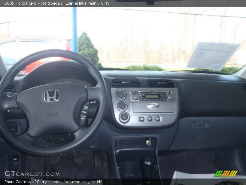 Eternal Blue Pearl / Gray 2005 Honda Civic Hybrid Sedan