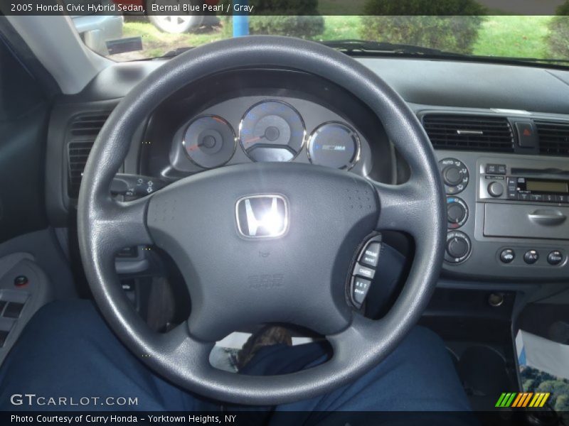 Eternal Blue Pearl / Gray 2005 Honda Civic Hybrid Sedan