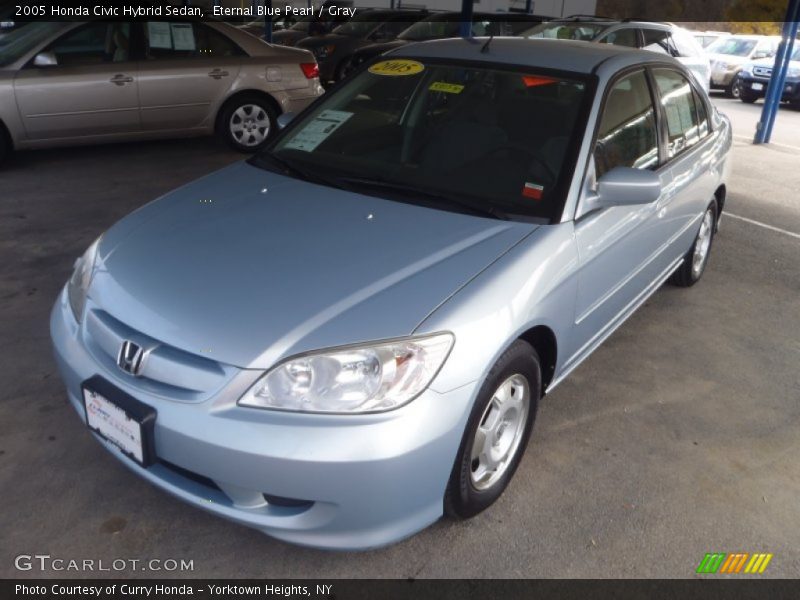 Eternal Blue Pearl / Gray 2005 Honda Civic Hybrid Sedan