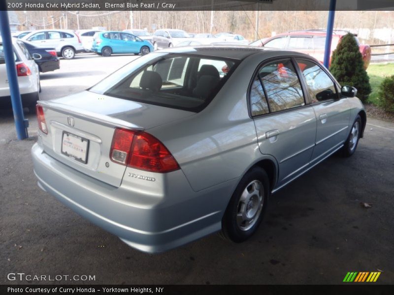 Eternal Blue Pearl / Gray 2005 Honda Civic Hybrid Sedan