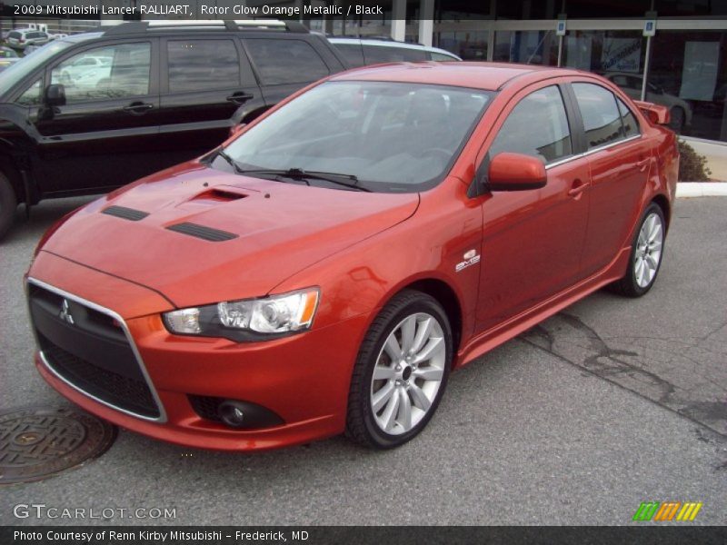 Rotor Glow Orange Metallic / Black 2009 Mitsubishi Lancer RALLIART