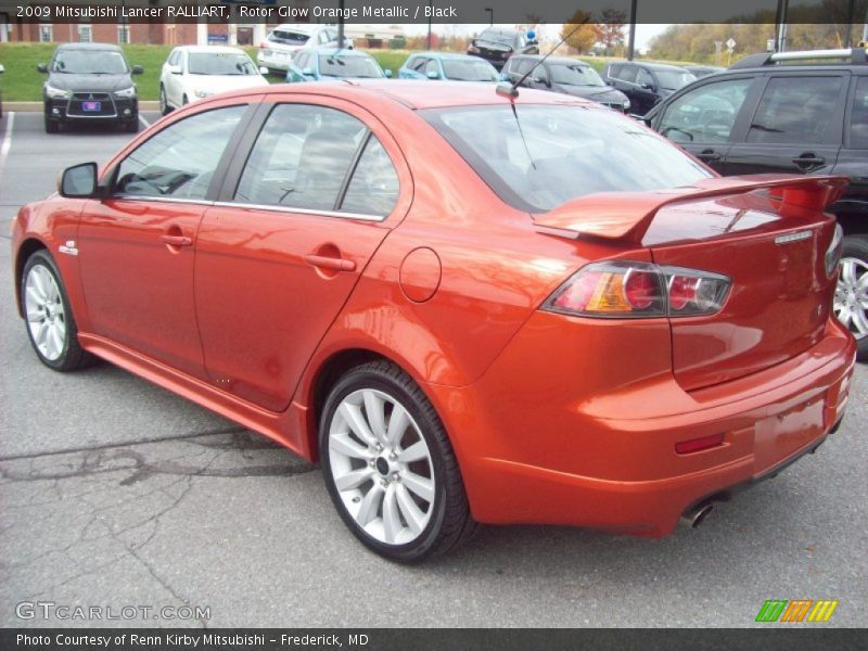 Rotor Glow Orange Metallic / Black 2009 Mitsubishi Lancer RALLIART