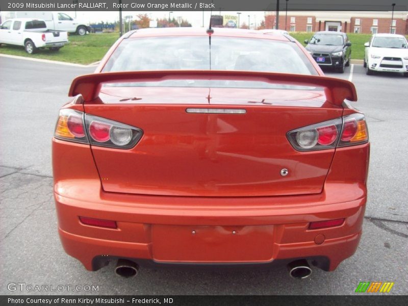 Rotor Glow Orange Metallic / Black 2009 Mitsubishi Lancer RALLIART