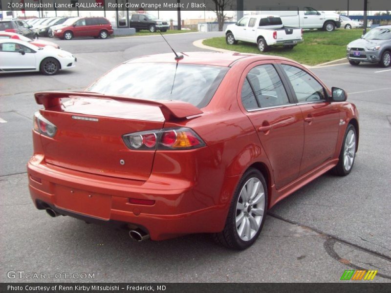 Rotor Glow Orange Metallic / Black 2009 Mitsubishi Lancer RALLIART