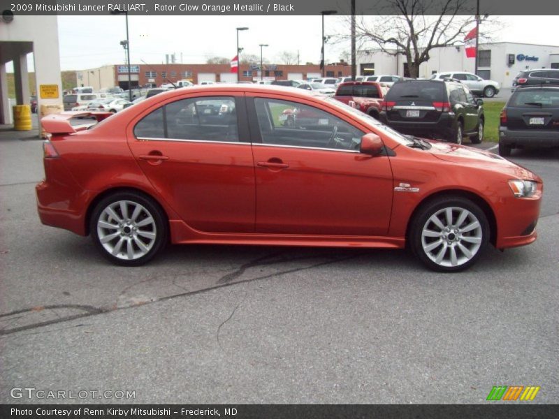 Rotor Glow Orange Metallic / Black 2009 Mitsubishi Lancer RALLIART