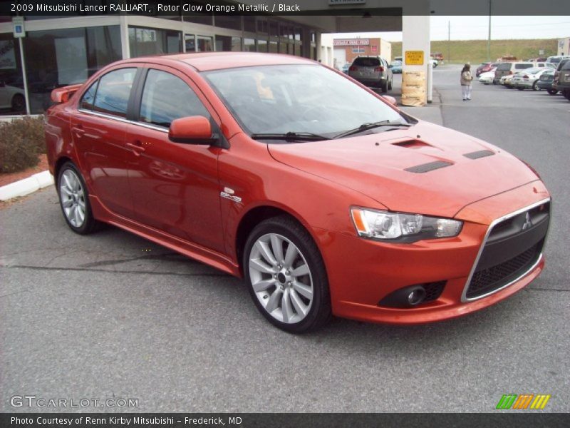 Rotor Glow Orange Metallic / Black 2009 Mitsubishi Lancer RALLIART
