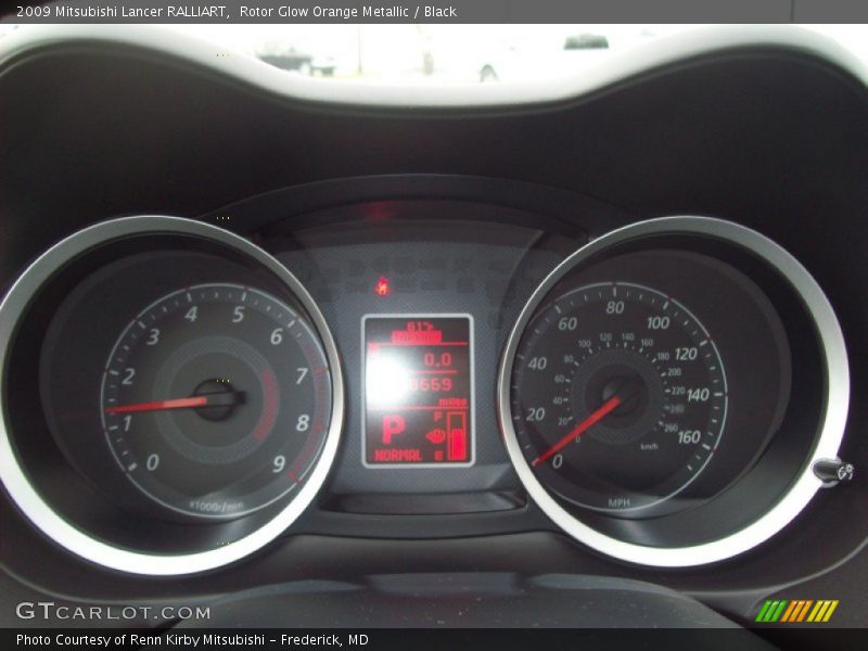 Rotor Glow Orange Metallic / Black 2009 Mitsubishi Lancer RALLIART