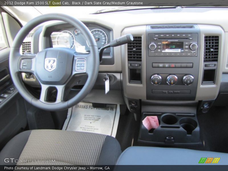 Black / Dark Slate Gray/Medium Graystone 2012 Dodge Ram 1500 SLT Quad Cab