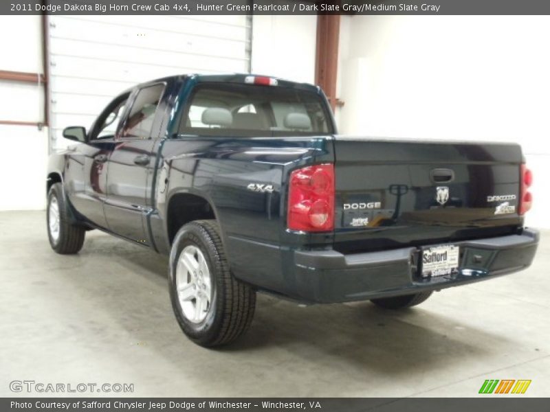Hunter Green Pearlcoat / Dark Slate Gray/Medium Slate Gray 2011 Dodge Dakota Big Horn Crew Cab 4x4