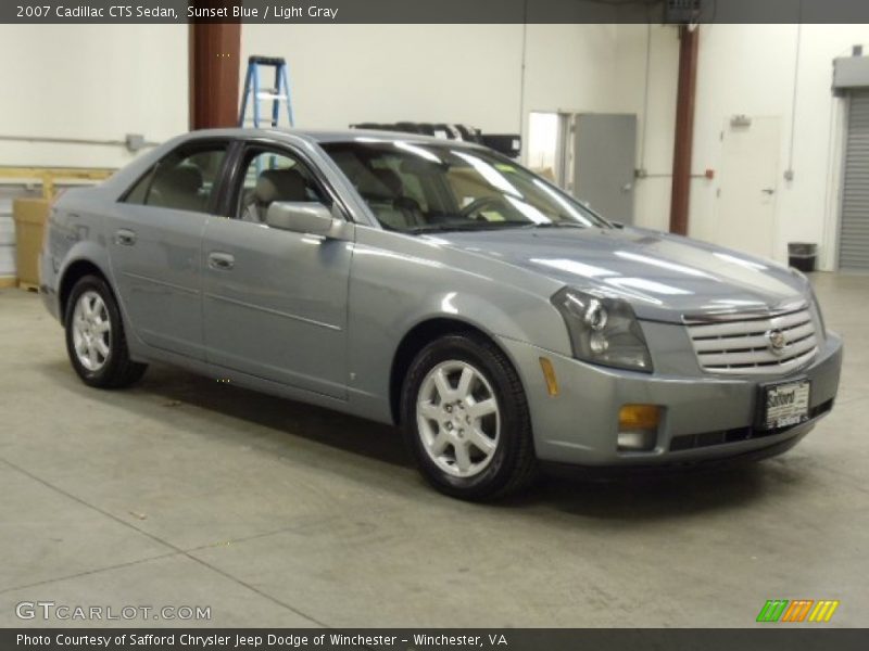 Sunset Blue / Light Gray 2007 Cadillac CTS Sedan