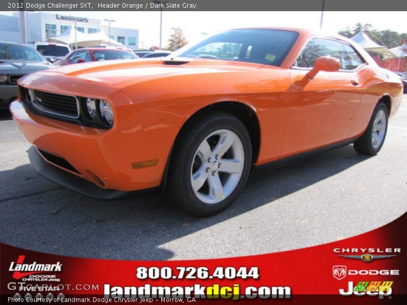 Header Orange / Dark Slate Gray 2012 Dodge Challenger SXT