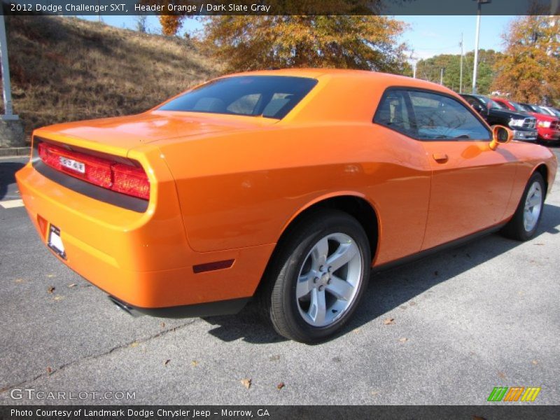 Header Orange / Dark Slate Gray 2012 Dodge Challenger SXT