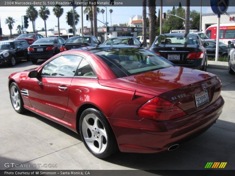 Firemist Red Metallic / Stone 2004 Mercedes-Benz SL 500 Roadster